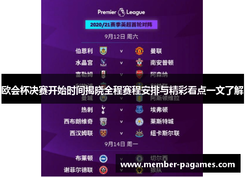 欧会杯决赛开始时间揭晓全程赛程安排与精彩看点一文了解 欧会杯决赛开始时间揭晓全程赛程安排与精彩看点一文了解
